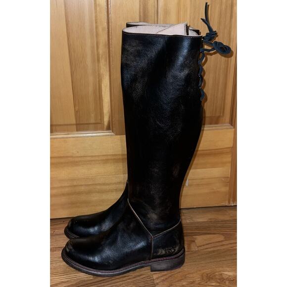 Bed Stu Black Womens Cobbler Series Heeled Tall Boots Leather Rustic 8 - Picture 11 of 15